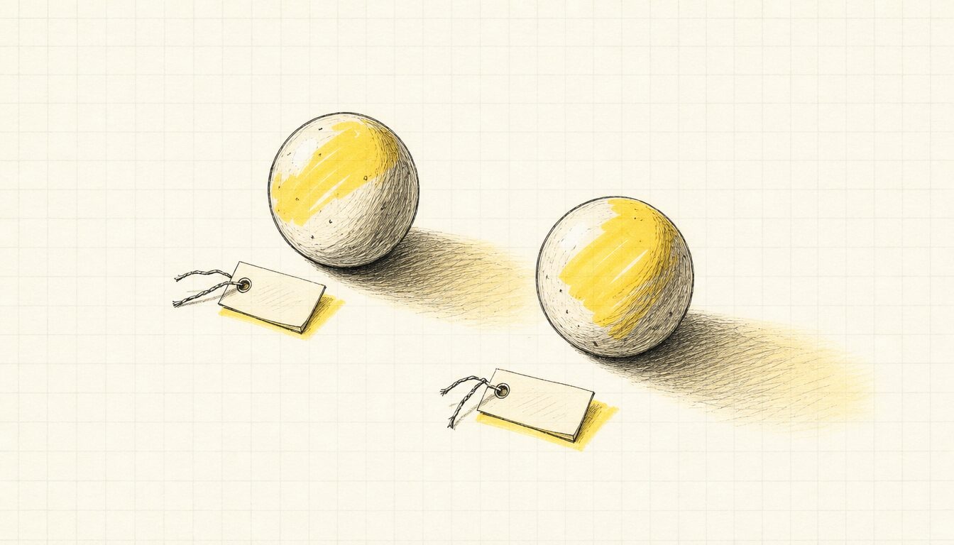 ボールを持つ 英語の冠詞による意味の違いを示すミニマルイメージ