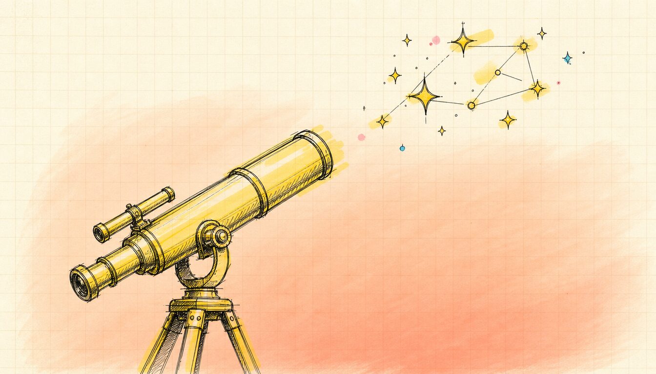 AI翻訳 英語の5年後を見通す望遠鏡のイメージ